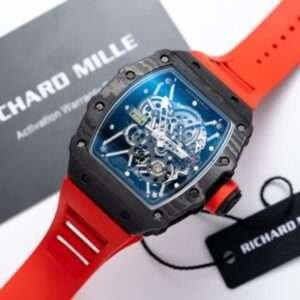 Richard Mille RM35-01 Replica 1:1 Watch Red Rubber Strap 45mm