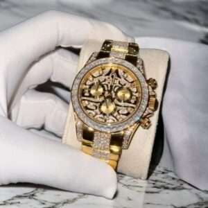 Rolex 18K Gold Plated Moissanite Diamond Replica 11 40mm