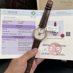 Patek Philippe Replica 1:1 Watch 5205R 18K Rose Gold Wrapped Men White Face 40mm