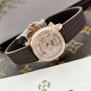 Patek Philippe Replica 1:1 Watch Aquanaut 5062 Gold Wrapped Moissanite Diamond 35.6mm