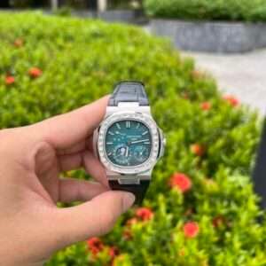 Patek Philippe Nautilus 5722 G Moissanite Diamond Bezel 40mm