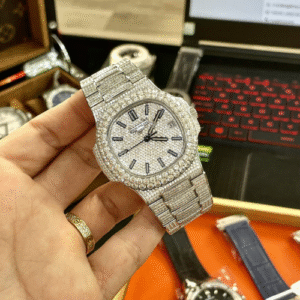 Patek Philippe Replica Watches Nautilus 5719 Full Diamonds PPF 40mm