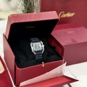 Cartier Santos Replica 1:1 Watch Rubber Blue Strap BV Factory 39.8mm