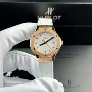 Hublot Classic Fusion King Gold Replica Watch Womens White HB Factory 33mm