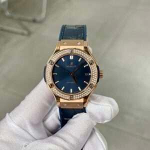 Hublot Classic Fusion Blue With Diamond Bezel Replica Watch HB Factory 38mm