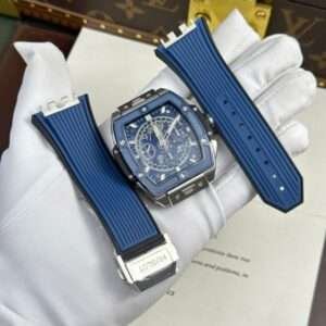 Hublot Spirit Of Big Bang Titanium Replica Watch Bezel Blue BBF Factory 42mm
