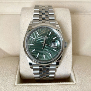 ROLEX DATEJUST GREEN PALM DIAL JUBILEE FULL SET 126200