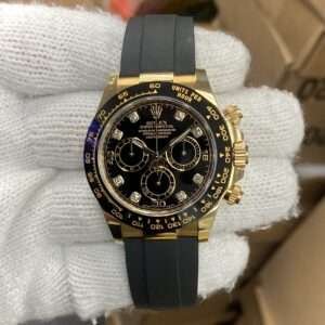 Rolex Daytona Black Dial with Diamond Markers and Gold Bezel
