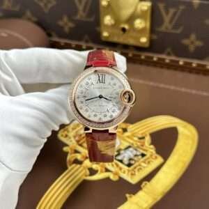 Cartier Replica Watches Ballon Bleu De Cartier WJBB0033 Women Leather Strap AF Factory 33mm