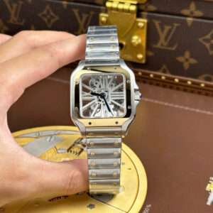 Cartier Santos Skeleton Dial Bezel Yellow